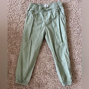 Children Place Girl’s Olive Green Cotton Trousers Elasticated Waist size 8